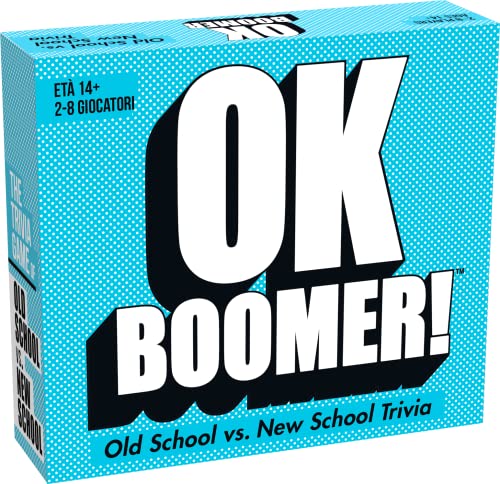 GOLIATH OK BOOMER! Gioco Di Carte Dai 14 Anni, Giochi per la Famiglia, Adatto Anche Agli Adulti Old School vs. New School,Trivia Carte da Gioco, Domande per 2 Generazioni