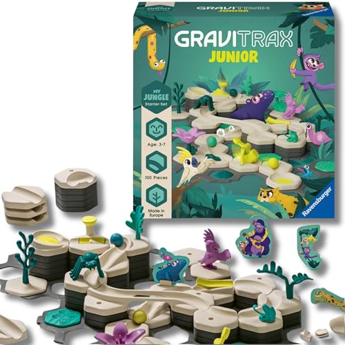 Ravensburger - Gravitrax Junior Starter Set L | Pista Biglie Con 100 Pezzi | Rompicapo Bambini Con Le Biglie | Giochi Bambino 3 Anni Maschio | Giochi Per Bambini Compatibili Con Tutti I Regalo Natale