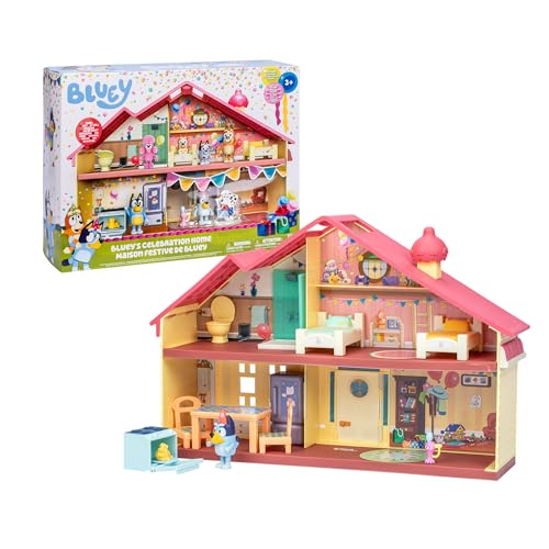 Giochi Preziosi - Bluey La Casa Celebration con 11 Accessori,Personaggio Esclusivo Incluso,Esplora la Nuova Casa con Tutto il Necessario per una Festa Indimenticabile, A partire dai 3 anni