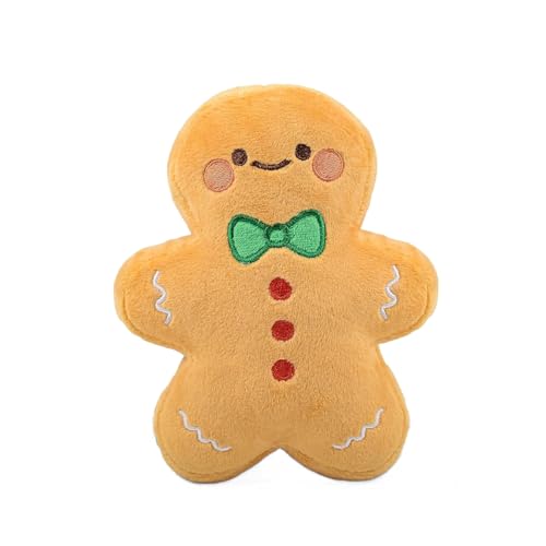 CelestiMingle, cuscino natalizio a forma di pan di zenzero, 20 cm, cuscino natalizio in peluche a forma di pan di zenzero, cuscino decorativo natalizio a forma di pan di zenzero, adorabile cuscino