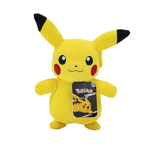 Pokèmon PKW2389 - Pikachu PLUSH in velluto a coste, 20,3 cm, dettagli autentici, multicolore