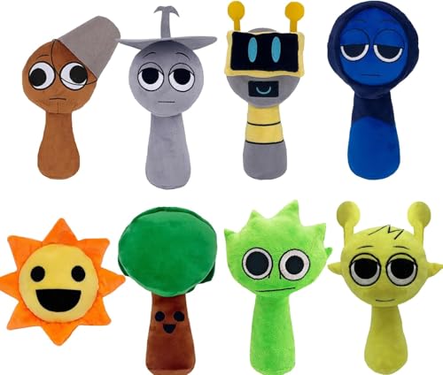 Benolls Sprunki Plushies Merch,Sprunki Plush Toys,Soft Stuffed Animal Pillow Figure Doll Christmas Birthday Gifts for Adult Kids (8PCS)