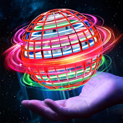 Alyssa Palla Volante Magica Ufo-ball, Flying Orb Hover Ball Giocattoli, Palla Magica, Mini Drone UFO Volante Ball, 360° Rotante LED Giocattolo Della Palla Volante, Compleanno Regalo Bambino, Rosso