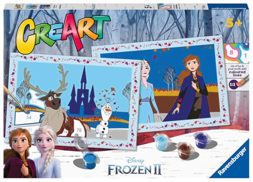 Ravensburger - Creart Junior Pack 2: Frozen II | Dipingere con I Numeri Bambini 32x22cm | Giochi Creativi Bambina 5 Anni | Giochi Bambini 5 Anni O più | Creart 5 Anni