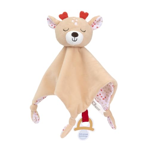 Chicco Gioco Cerbiatto Doudou, Pupazzo In Morbido Velluto A Forma Di Cerbiatto, Peluche Neonato, Soffice da Coccolare, Dettagli Ricamati, Peluche nanna, Regalo nascita, Gioco Neonato 0+ Mesi