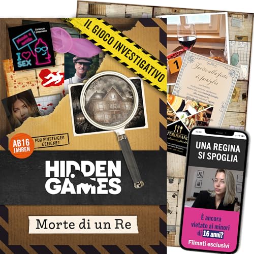 Hidden Games Luogo del Reato - Morte di un Re - Gioco investigativo realistico ed emozionante, Escape Room da tavolo per adulti, FSK16