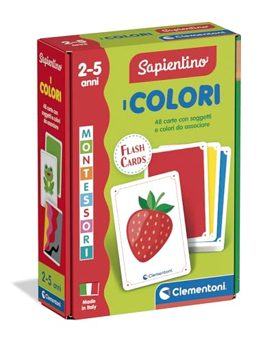 Clementoni Sapientino Montessori - Carte Colori, Gioco Educativo Montessori Bambini 2 5 Anni, Flashcards per Imparare i Colori e le Loro Gradazioni, Made in Italy, Lingua Italiana, 16836