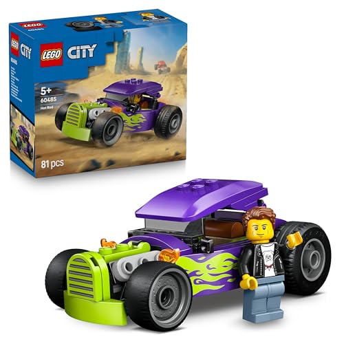 LEGO City Bolide - Auto da Corsa Giocattolo - Macchina con Minifigure del Pilota e Tetto Apribile - Set per lo Sviluppo della Motricità Fine - Regalo di Compleanno per Bambini da 5 Anni in su - 60485