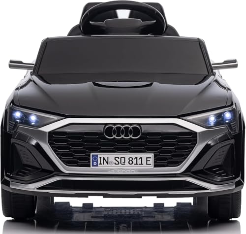 Auto Elettrica per Bambini Audi SQ8 etron Sportback Macchina con Licenza Ufficiale 12V Due Potenti Motori Telecomando Parentale Cintura di Sicurezza 5 Punti Porte Apribili Luci LED Musica MP3 Nero