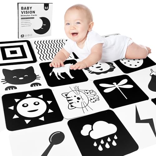 Chiluxendo 20 carte a contrasto, giocattolo bianco e nero, giocattolo neonato, carta a contrasto, 0-3 mesi immagini a contrasto bambino