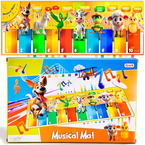 Tappeto musicale bambini 1 anno in Italiano. Tappeto musicale LALFOF® ITALIA. Giochi bimbo 1 anno, Tappetino musicale per bambini con quiz interattivi Italiano.Regalo bimbo 1 anno,Regalo bimba 2 anni