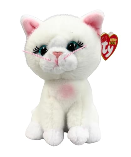 TY Beanie Boos - Amelia la Gattina con Occhi Azzurri Grandi e Glitter, il Peluche con gli Occhi Grandi Scintillanti - 15 Cm - T37377