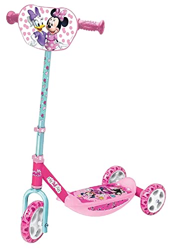 Smoby - Monopattino tre Ruote Minnie, 7600750167, +3 anni, Struttura in Metallo, Regolabile in Altezza, Trasporto Facile, Rosa, S