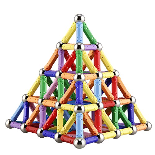 Ocensmice 160 pezzi puzzle blocchi magnetici giocattoli, costruzione di magnete Kit di costruzione educativi per bambini che giocano gioco impilabile con mattoni e bastoncini magnetici