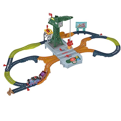 Il Trenino Thomas - I Suoni di Sodor Cranky Delivery, set con pista e 3 personaggi inclusi, con 60 melodie musicali e suoni ferroviari, giocattolo per bambini, 3+ anni, HRC47