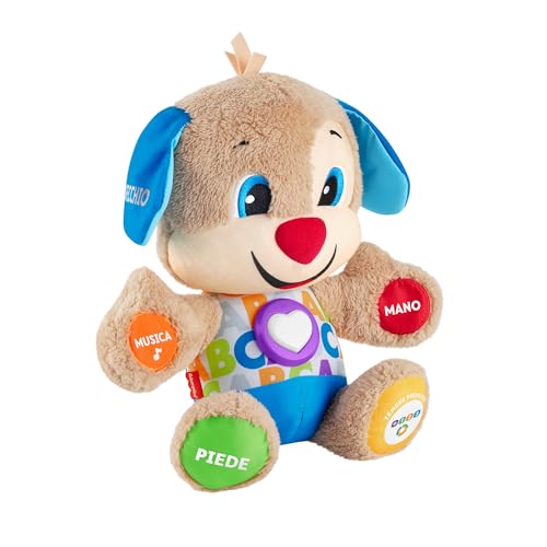 Fisher-Price - Il Cagnolino Smart Stages Ridi & Impara, morbido peluche educativo per imparare le prime paroline, con 75+ canzoni, luci e melodie, 6+ mesi, Versione italiana, FPM51
