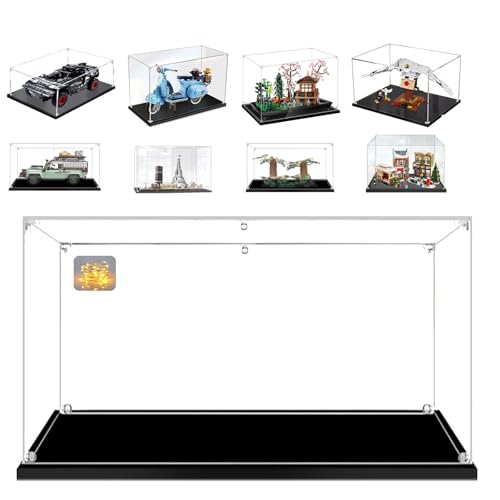 AAABOX 40x25x25cm Teca 3mm Spessore Acrilico Vetrina per Lego Giardino Tranquillo 10315 Land Rover Classic Defender 90 10317 Vespa 125 10298 RS Q e-tron 42160 e 75979 10308 31153 75353 21044 71773