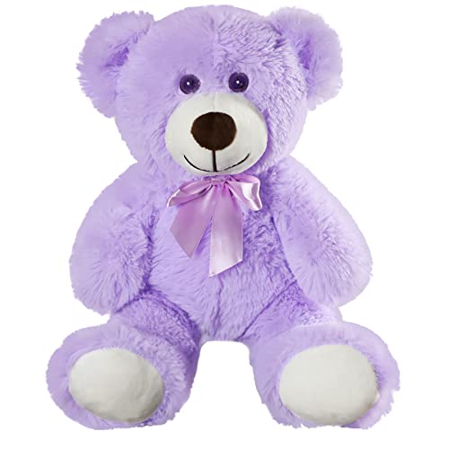 SNOWOLF Teddy Bear Peluche Carino Stuffed Giocattoli Animali Cuscino Bear Doll Regalo per Bambini Ragazzi Ragazze Compleanno Natale San Valentino (13.7In/35CM, Viola)