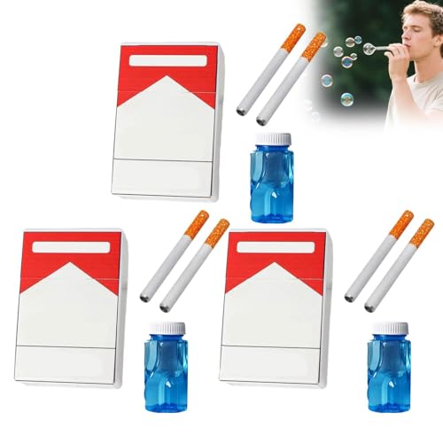Set di 3 macchine per bolle di sapone a forma di sigaretta per donne e uomini, sigarette finte, mini sigarette per bolle di sapone, soffiatori di bolle di sapone, bacchette per bolle di sapone, idea