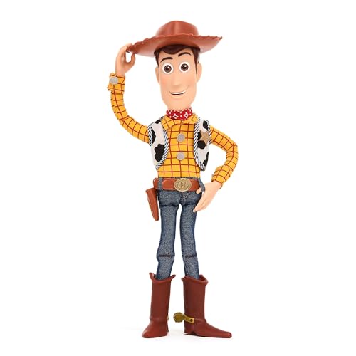 Disney Store Official Action figure interattiva parlante di Woody, Toy Story, 39 cm, pupazzo di cowboy con un repertorio di 15 frasi in inglese, interagisce con altri personaggi, dai 3 anni in su