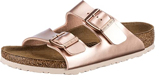 Birkenstock Arizona Kids, Birko Flor, PIANELLE, Marrone (Electric Metallic Copper Electric Metallic Copper), 32 EU