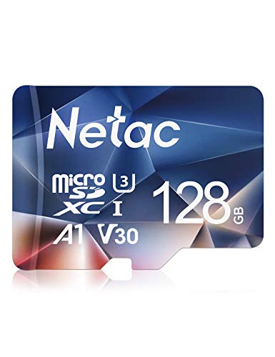 Netac 128Go Scheda Micro SD, Scheda di Memoria A1, U3, C10, V30, 4K, 667X, UHS-I Velocità fino a 100/30 MB/s (R/W) Micro SD Card per Telefono, Videocamera, Switch, Tablet
