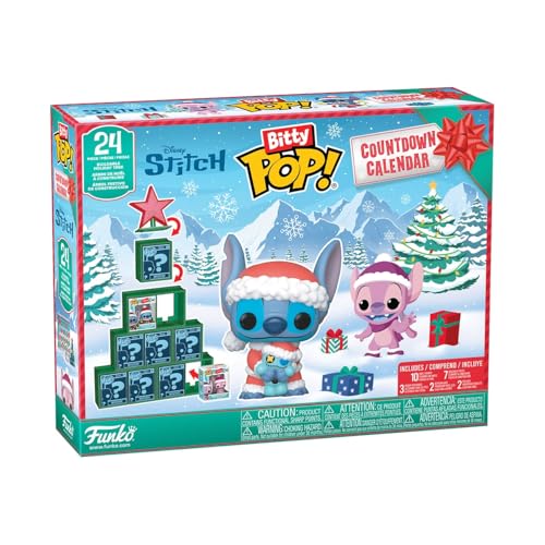 Funko Bitty Pop! Countdown Calendar: Stitch Holiday - Lilo And Stitch- Calendario Dell'avvento - 24 Giorni di Sorprese - Mini Figura in Vinile da Colleziones - Mystery Box - Idea Regalo