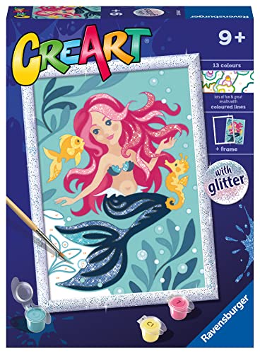 Ravensburger - Creart Serie D: Sirenetta | Dipingere Con I Numeri Bambini 18x24cm | Giochi Creativi Bambina 9 Anni | Giochi Bambini 9 Anni O Più