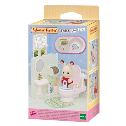 Sylvanian Families - Set Accessori Toilette Completo – Mobili e Dettagli Interattivi per Case delle Bambole – Modello 5740