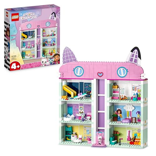 LEGO Gabby's Dollhouse - Casa delle Bambole Giocattolo a 4 Piani con i Personaggi di Gabby, Pandy Panda, Dolcetto e Siregatta e Accessori - Regalo di Compleanno per Bambine da 4 Anni in su - 10788