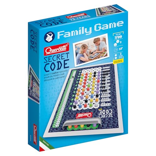 Quercetti Codice Segreto, Giochi da Tavolo Bambini 7+, Giochi per Bambini di Strategia e Logica, Scopri Il Codice con Chiodini Colorati, Regalo Bambino 7 Anni Maschio e Femmina, Made in Italy