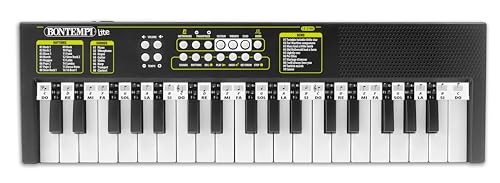 Bontempi 15 3780 KeyRhythm - Tastiera Digitale a 37 Tasti, Passo 2 cm con Funzione Apprendimento, Presa per Cuffie, USB-C, 480x150x40 mm, per Bambini e Principianti