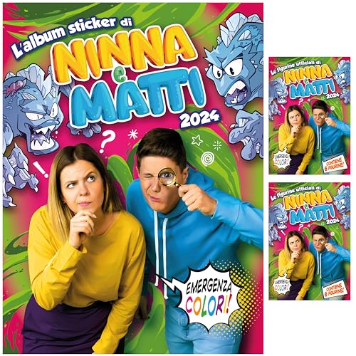 NINNA e MATTI Album Emergenza Colori 2024 con 2 Bustine di Figurine Incluse