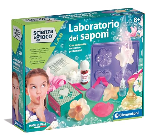 Clementoni - Kit per fare Saponette - Scienza e Gioco Lab - Laboratorio Dei Saponi, Esperimenti per Bambini 8 Anni, Versione In Italiano, Made In Italy, 19229