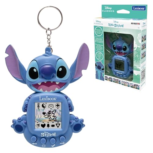 Lexibook, Disney Stitch, My Best-e, Console di gioco portatile, Compagno interattivo ed educativo per bambini, 8 categorie di giochi, Schermo colorato, Blu, JLMB10D