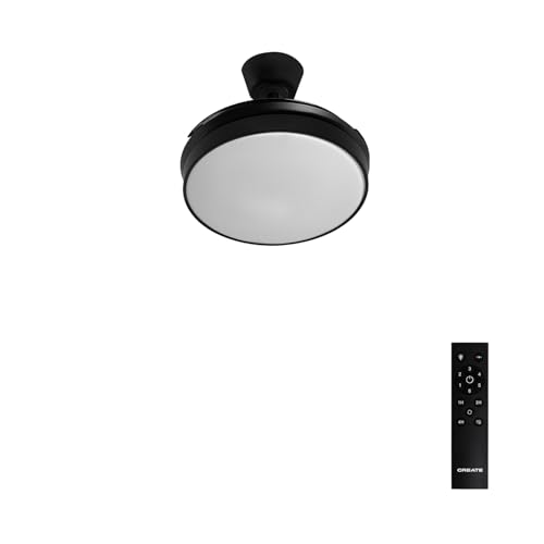 CREATE / WIND CLEAR S/Ventilatore da soffitto con luce nero con telecomando / 40W, Ø91 cm, timer, 6 velocità, pale retrattili, funzione estate-inverno