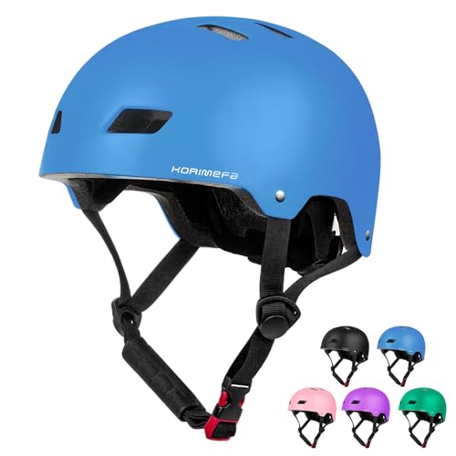 KORIMEFA Casco da Bici per Bambini Casco Protettivo per 3-13 Anni Ragazzi Donna Leggero ma più Sicuro Anche per Skateboard, Monopattino, Pattini a Rotelle (Blu, S)
