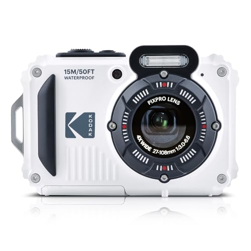 KODAK Pixpro WPZ2 - Fotocamera Digitale Compatta 16M Pixel, Impermeabile fino a 15m, Antiurto, Video 720p, Schermo LCD 2,7 - Batteria Li-ion, Bianco