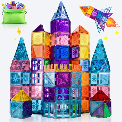Xekel 𝟏𝟎𝟎𝐏𝐞𝐳𝐳𝐢 Costruzioni Magnetiche per Bambini - Magneti Bambini con Magnetici Potenti, Gioco Magnetico Educativo, Regalo Creativo Costruzioni per bambini 3+