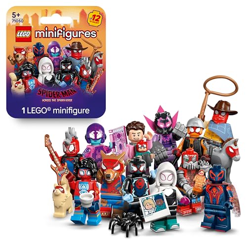 LEGO Minifigures Spider-Man: Across the Spider-Verse Giocattolo - Scatola con 1 di 12 Personaggi da Collezione Casuali con Accessori e Miles Morales - Regalo per Bambini e Bambine da 5 Anni - 71050