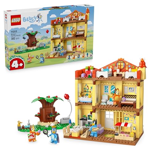 LEGO Bluey: Casa della Famiglia di Bluey - Giocattolo Modulare con Stanze, Giardino, 4 Minifigure e Accessori - Regalo di Compleanno per Bambini da 4 Anni in su e per i Fan della Serie TV - 11203