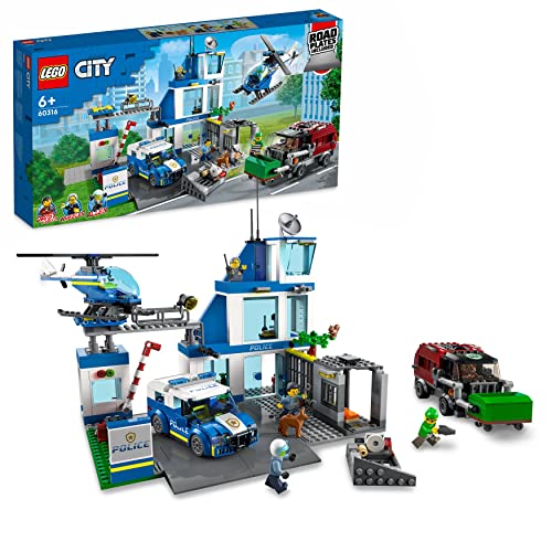LEGO City Police Stazione di Polizia, Set con Elicottero Giocattolo, Macchina e Camion della Spazzatura, Giochi per Bambini, Bambine, Ragazzi e Ragazze da 6 Anni in su, Idee Regalo 60316