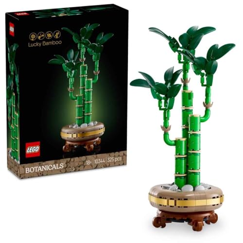 LEGO Botanicals Bambù del Buon Auspicio, Pianta Artificiale da Arredamento Interno con Vaso Finto, Decorazione di Casa o Ufficio, Idea Regalo per Donna, Uomo e Adulti dalla Botanical Collection 10344