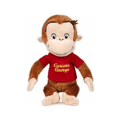 Grandi Giochi Peluche Curioso George con T-Shirt Rossa - 25 cm