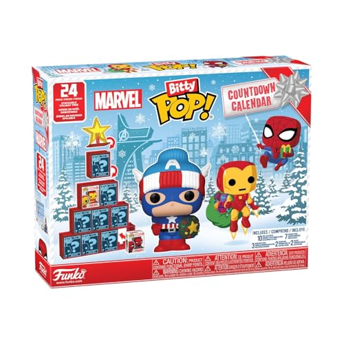 Funko Bitty Pop! Countdown Calendar: Marvel Comics- Calendario Dell'avvento - 24 Giorni di Sorprese - Mini Figura in Vinile da Colleziones - Mystery Box - Idea Regalo - di Natale