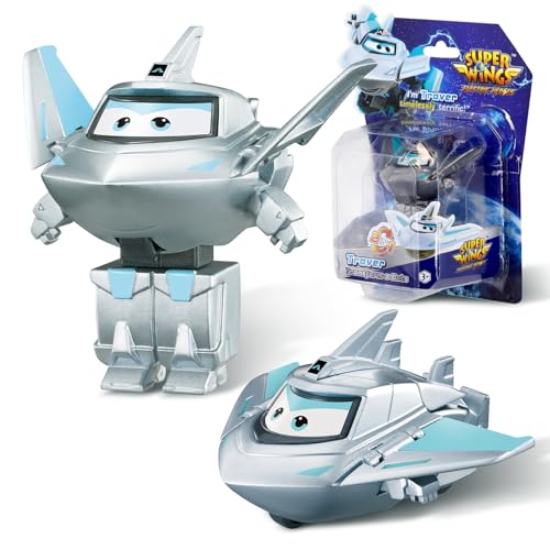 Super Wings Giocattoli Transforming Traver 2 inch/5 cm, Figura d'azione 2 in 1, Aereo robot giocattolo, giocattolo Transforming, adatto a bambini e bambine dai 3 anni in su