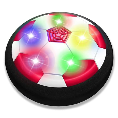 JRD&BS WINL Aria Hover Ball Calcio da Interno - Pallone da Calcio Fluttuante con LED per Giocare in Casa, I Migliori Regali per Le Vacanze dei Bambini(Rosso 02)