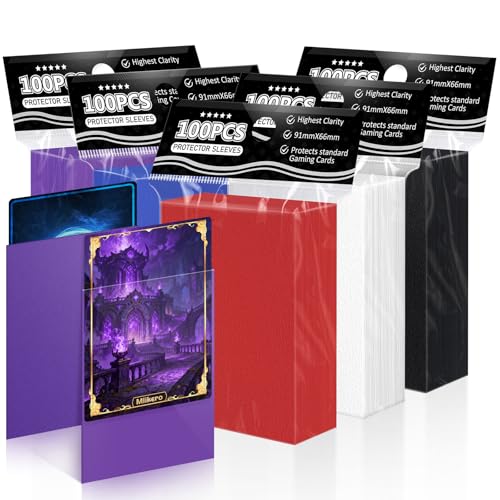 Mlikero 500 Pezzi Bustine Carte, 66 * 91 mm Bustine Protettive, Card Sleeves a 5 Colori, Proteggi Carte per Cartes Collezionabili,Sportive