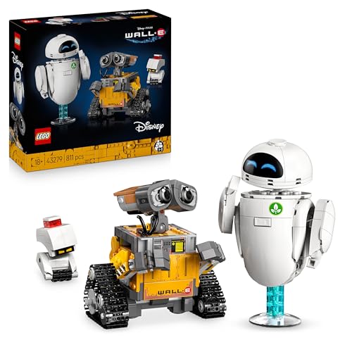 LEGO | Disney Pixar WALL-E e EVE - Kit di Modellismo per Adulti da Esposizione - Costruzione Fai da Te con i Personaggi di M-O e Hal - Decorazioni per la Casa - Regalo da Collezione per Fan - 43279