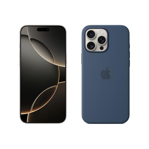 Apple iPhone 16 Pro Max 256 GB - Titanio naturale + Custodia MagSafe in silicone - Denim